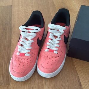 Nike Air Force 1 ‘07 LV8Coral and White Sneakers